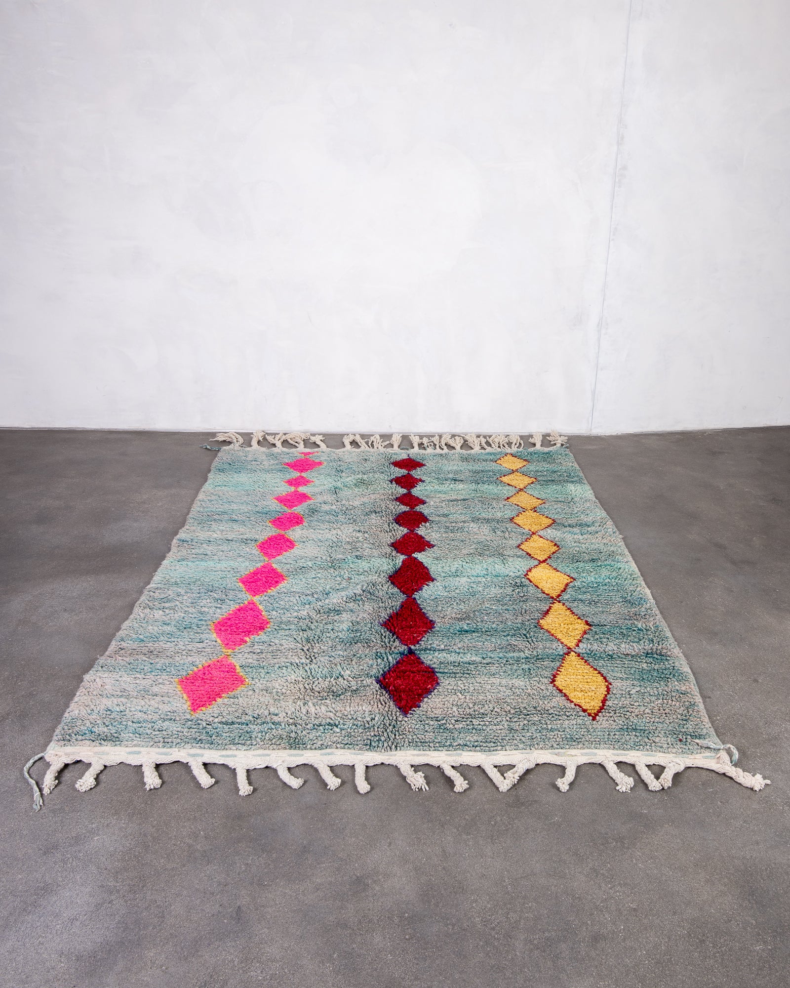 Modern designer handcrafted Berber rug from morocco Boujed with beautiful colors and patterns